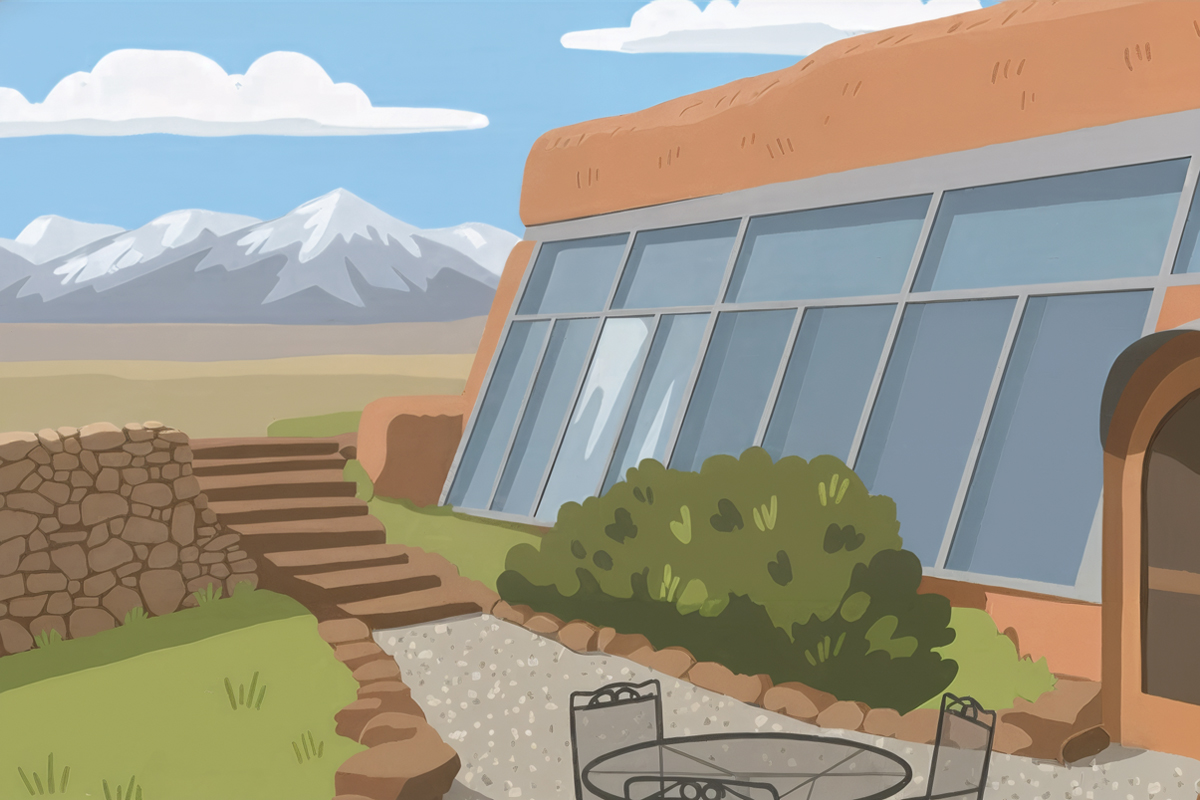Sustainable Earthship in the Mountains 