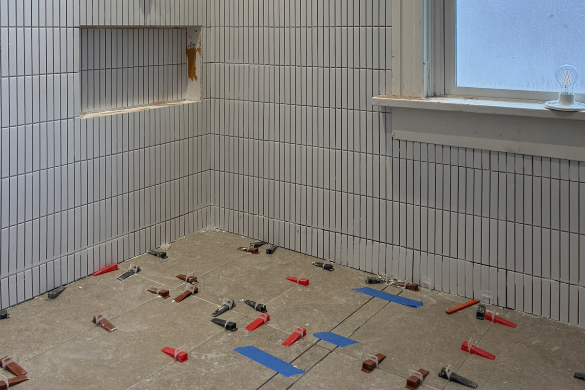 Bathroom Renovation with Curbless Shower Tiling