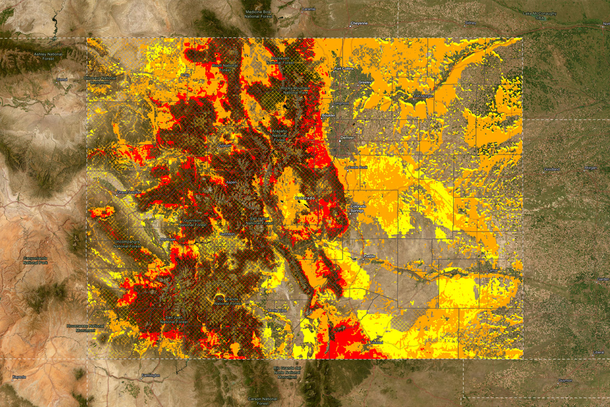 Map of Wildfire Risk Throughout Colorado