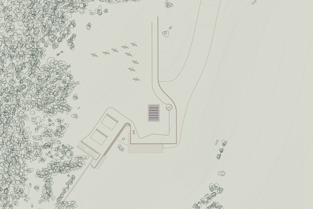 A Mountain House Situated into the slope